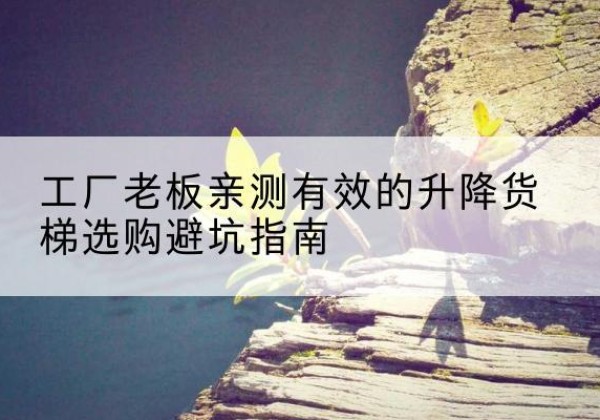 浪卡子升降货梯怎么选-工厂老板亲测有效的升降货梯选购避坑指南